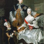 Великая княгиня Екатерина Алексеевна с супругом Петром III Фёдоровичем. Работа Анны Розины де Гаск, 1756 г.